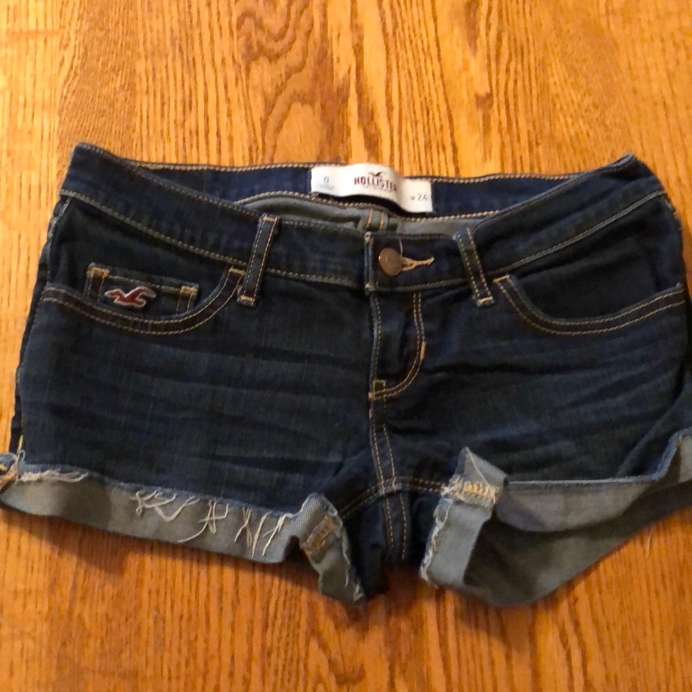 Hollister dark wash jean shorts
